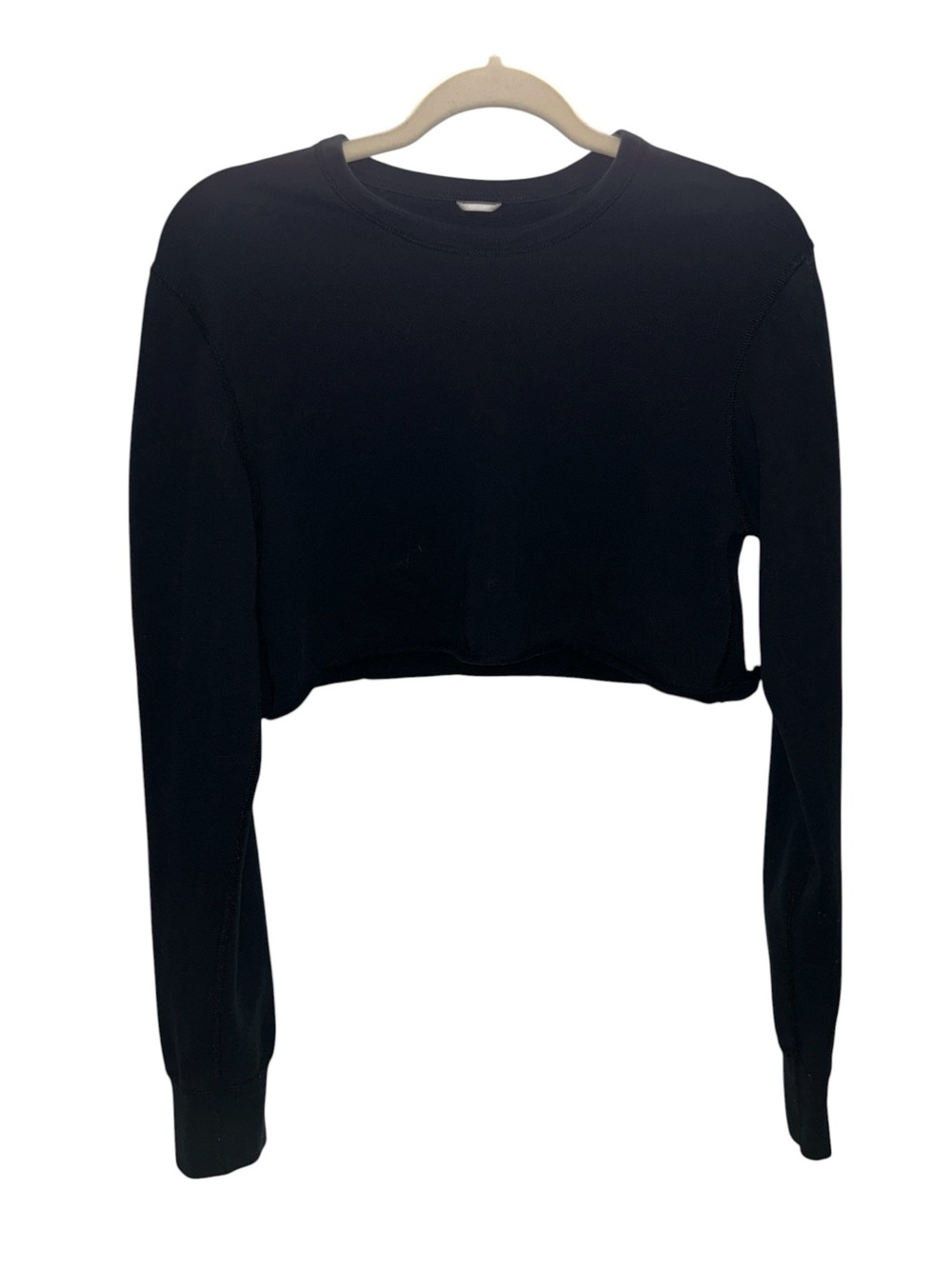Reigning Champ Ultra-Crop Black Sweatshirt Sz Small/Rolled Hem